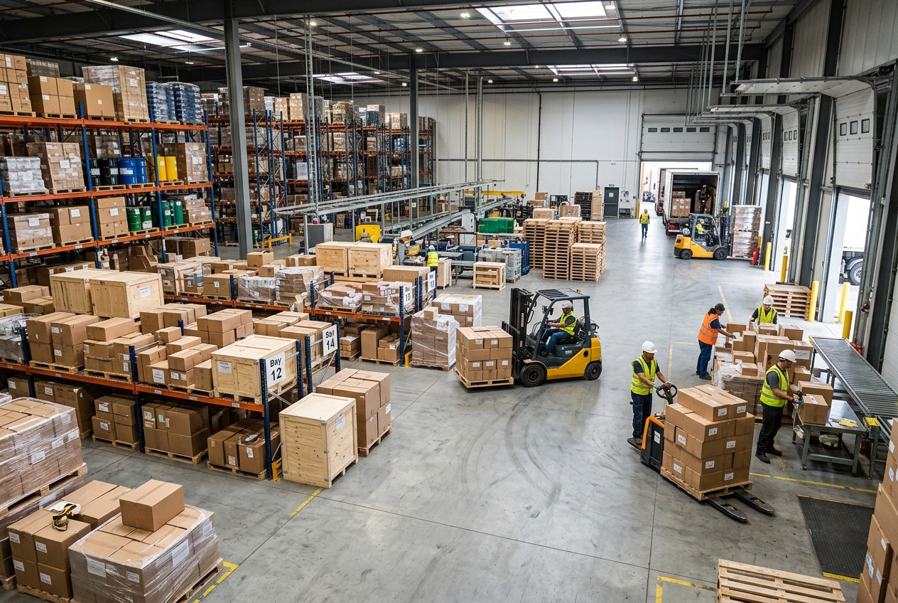 Less than container load - consolidated cargo in warehouse
